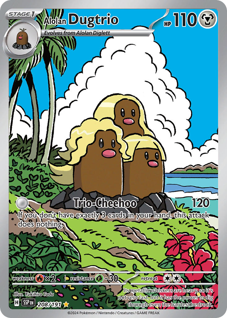 PSA 9 - Alolan Dugtrio · Surging Sparks (SSP) #208