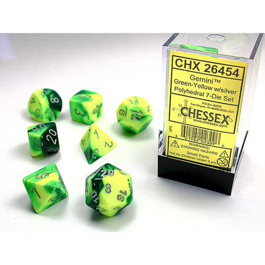 7-Die Set Gemini: Green-Yellow/Silver