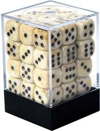 12mm 36d6 Marble: Ivory/Black