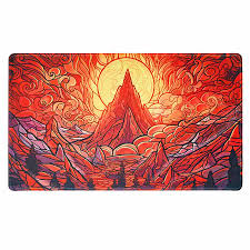 Playmat: Stained Glass- Burning Mountain