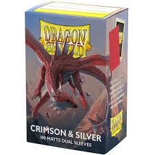 Dragon Shield  Sleeves: Standard DUAL- Matte Crimson/Silver (100 ct.)