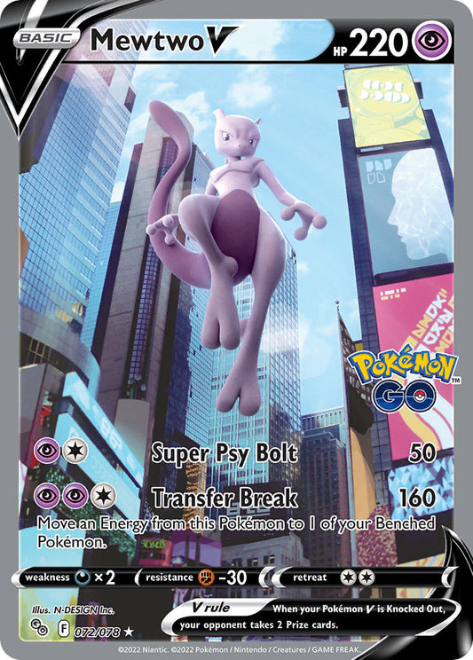 PSA 10 -  Mewtwo V · Pokémon GO (PGO) #072