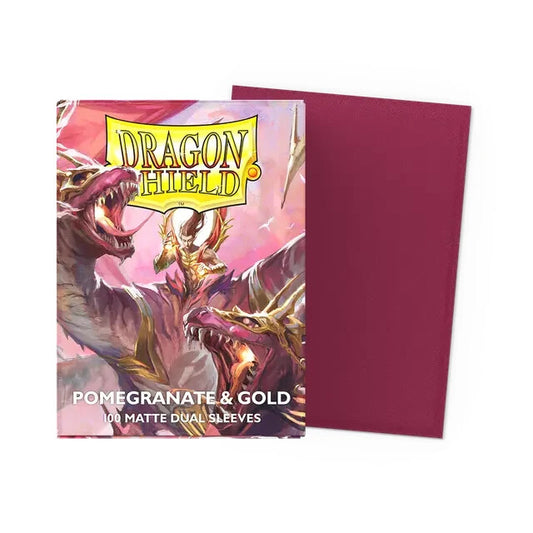 Dragon Shield  Sleeves: Standard DUAL- Matte  Pomegranate/Gold (100 ct.)