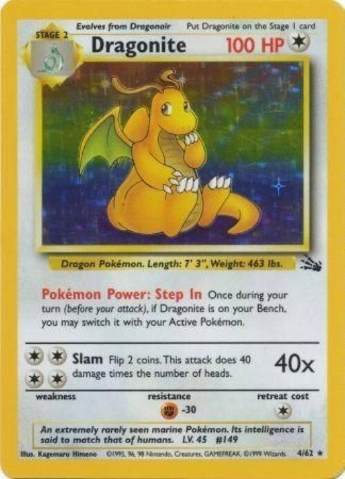 PSA 1 Dragonite Unlimited Foil - Fossil
